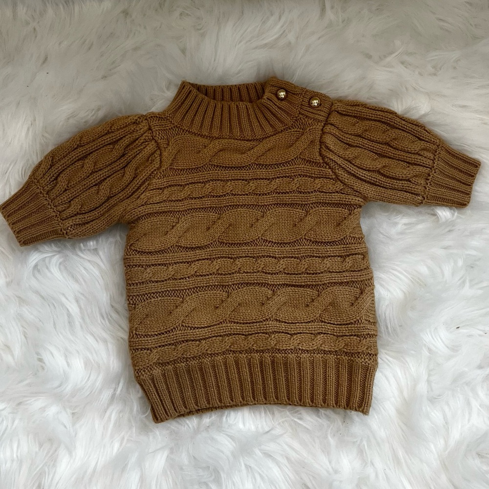 *SOLD* Janie and Jack Puff Sleeve Cable Knit Sweater 3 - 6 months